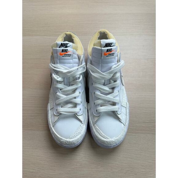 Nike x Sacai Blazer Low White Patent Size 7.5M - LIKE NEW - Picture 3 of 6
